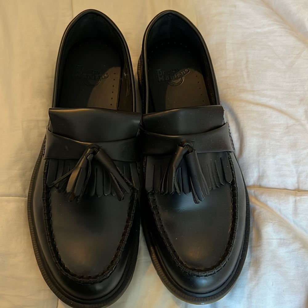Dr. Martens Black Leather Tassel Loafers
